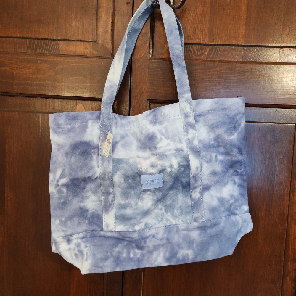 Blue Tie-Dye Victoria's Secret Bag with Spacious Design and Sturdy Straps